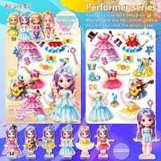Princesa Magnética Vestir Boneca De Papel , Brincar De Com Ímã Para Meninas De 4-7 Anos De Idade Cultivar A Criatividade E Imaginação