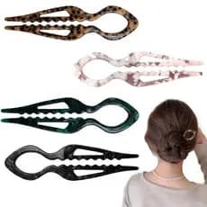 4 Peças De Grampo De Cabelo Francês Para Mulheres E Meninas , Mecanismo De Travamento De Entalhe Duplo , Grampos Anti-Af