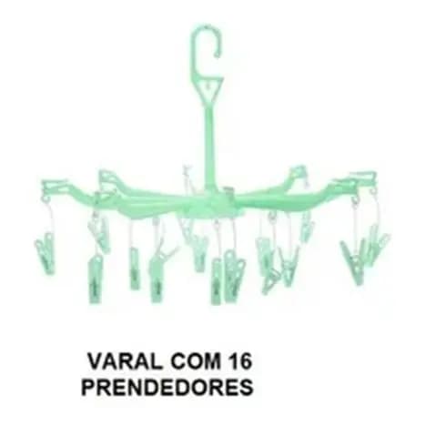 prendedor VARAL COM PRENDE-DORES Mini Varal Com 16 Prendedores