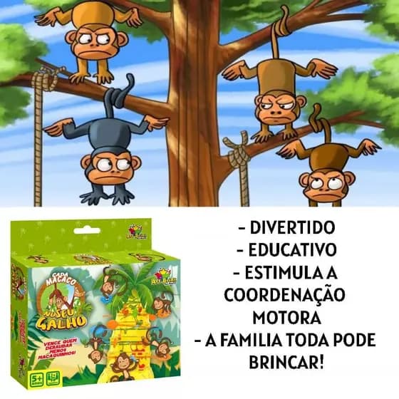 Brinquedo Infantil Jogo Cada Macaco No Seu Galho Pula Macaco