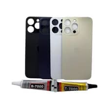 Tampa Vidro Traseira Para iPhone 14 Pro Max  COM FURO MAIOR + Uma COLA 15ML