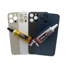 Tampa Vidro Traseira Para iPhone 12 PRO MAX  COM FURO MAIOR + Uma COLA 15ML