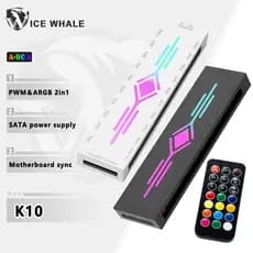 ICE Whale K10 1 A 10 PWM E ARGB2in1 Chassi Ventilador hub Divisor 4Pin 3Pin Adaptador ARGB Endereçável interface De Alim