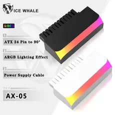 ICE Whale AX-05 ATX 24 Pinos A 90 ° Adaptador De Tomada De Alimentação ARGB Placa-Mãe Conectores De Cabo De Fonte Modula