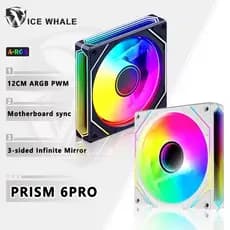 Gelo Baleia Prisma 6Pro ARGB PC Caso Ventilador 120mm Espelho Infinito De 3 Lados 5V 3PIN Placa-Mãe Iluminação Sincroniz