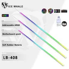 ICE Whale LB-408 5V 3Pin Endereçável ARGB PC Caso Tira De Luz Decorativa Material De Borracha Macia Cabo Arco-Íris Para