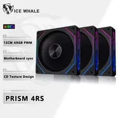 Prisma De Baleia Gelo 4RS 3 Pçs ARGB PC Caso ventilador CPU 120mm Espelho Infinito Design Placa-Mãe Iluminação Sincroniz