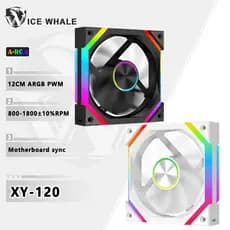 ICE Whale XY-120 Ventilador De Chassi De Computador 12cm ARGB Placa-Mãe Sincronização 4Pin PWM Caixa De Resfriamento Sil