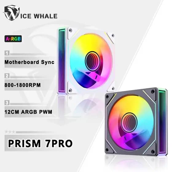 Gelo Baleia Prisma 7 PRO ARGB PC Caso ventilador 120mm Infinito Espelho Design Placa-Mãe Iluminação Sincronização 4PIN P