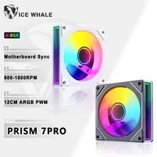 Gelo Baleia Prisma 7 PRO ARGB PC Caso ventilador 120mm Infinito Espelho Design Placa-Mãe Iluminação Sincronização 4PIN P