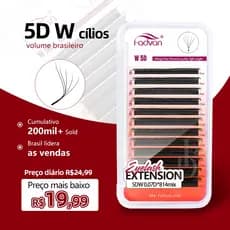 Fadvan 5D W Extensões De Cílios Em Forma De 0.07 C/D Faux Mink Natural Pestanas Profissionais Suaves
