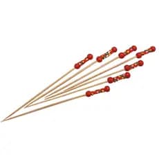 Kit 50 Espetinho Trança Vermelho 12cm Festa Decoração Petisco