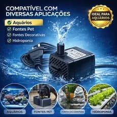 Bomba Submersa Lorben 3W 180L/h Bivolt para Aquário, Fonte, Bebedouro e Hidroponia Silenciosa