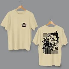 Camisa Bloom Streetwear Oversized T-shirt Básica Street Algodão Premium Preto Roxo Bege