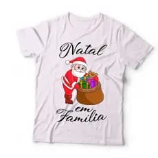 Camisa para Natal em Família Camiseta Natal em Família T-shirt Presente pra Natal Camisa Branca