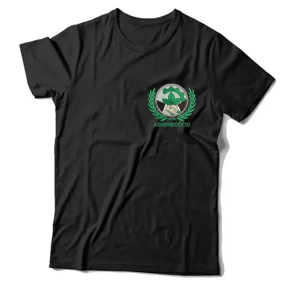 Camisa Agronegócio Bordada Símbolo Curso Agronegócio em Malha PV Antipiling Faculdade de Agronegócio