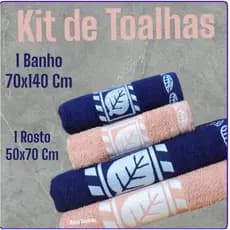 1 Toalha de Banho +1 Toalha de Rosto 100% Algodão Gigante