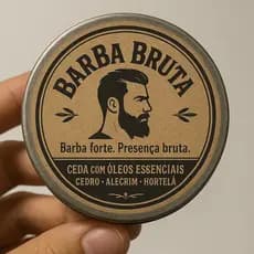 Cera Modeladora para Barba e Bigode BARBA BRUTA 20g Com Óleos Essenciais Naturais de Cedro