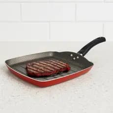Frigideira Quadrada Grill Bistequeira Antiaderente 24 cm Colore Alegrete Teflon