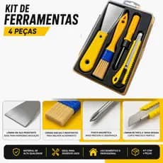 Kit de Ferramentas Com 4 Peças Espátula de Metal Estilete Chave Phillips e Pincel Profissional Multiuso