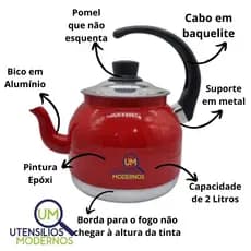 Chaleira de Alumínio com Bico Chaleira de chá nº18 2 Litros Color Aluminio Amj