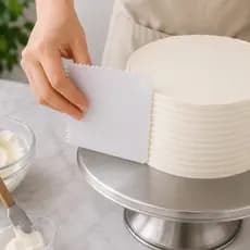 Kit de Confeitaria com Bailarina Giratória de Confeitar Bolos 30 cm + Espátula Decoradora de Bolo 4 Lados Serrilhada