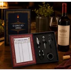 Livro do Vinho Kit de Vinho 5 Pçs Saca Rolhas Cortador Lacres Bico Dosador Presente Amantes Vinho Acessórios Sommelier