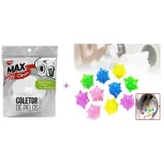 Filtro flutuante Coletor de Pelos Fiapos Cabelos + 10 bolinhas mágicas para máquina de lavar