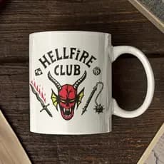 Caneca Hellfire Club  Stranger Things Série Porcelana