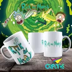 Caneca de Porcelana Desenho (Similar) Rick and Morty Cartoon VARIOS MODELOS