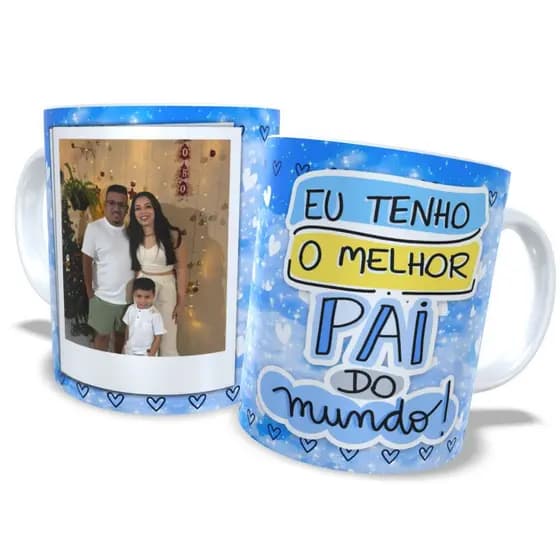 Caneca Personalizada Dia dos pais Frente Ideial , Para melhor pai do mundo