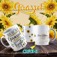 Caneca Girassol Personalizada com o Nome