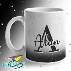Caneca  Masculina Com Inicial e Nome - Porcelana Personalizada Presente Criativo 325ml Temos Todas as Letras Iniciais