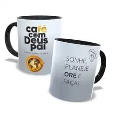 Caneca Xícara   Personalizado Lançamento Café com Deus Pai 2026 - Frases motivacional Personalizada Junior Rostirola