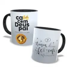 Caneca de Porcelana Café com Deus Pai Personalizada com NOME 2026 devocional motivacional Oferta Presente Ideal