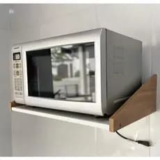 Prateleira Suporte para Microondas 35L Branco com Madeirado