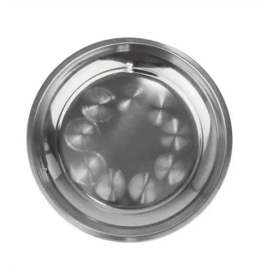 Bandeja de Inox 25cm Redonda Prata