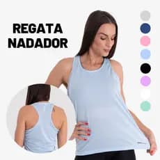 Regata Academia Alta Transpiração Feminina Nadador Camiseta DryFit pra Exercício Musculação e Treino