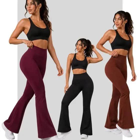 Calça Legging Feminina FLARE Estilo Bailarina com Cintura Alta Academia Zero Transparência