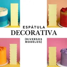 Espátula Decorativa Para Bolos Amarela Confeitaria Régua Raspadora Vários Modelos Eventos BlueStar