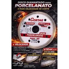 Disco De Corte Diamantado Porcelanato Duo Cortag 110mm