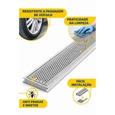 Grelha Ralo Inox Perfurada Anti insetos Água Pluvial Estreito Coleta Água