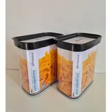 Kit 2 Potes Herméticos 1500ml Helsim Tampa Vedada Organizador Mantimentos