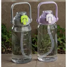 Garrafa Academia Grande 1,5L 1500ml Squeeze Com Canudo Alça e Trava Tampa Esportiva Fitness