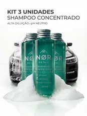 Kit 3 Unidades Shampoo Automotivo pH Neutro Concentrado Nør Detail Alto Rendimento