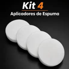 KIT 4 APLICADORES DE ESPUMA PREMIUM BRANCO AUTOMOTIVO PARA CERA/SILICONE/HIDRATANTE DE COURO - NOR