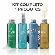Kit 4 produtos Limpeza Automotiva Completo Pretinho + Cheirinho + Shampoo + Limpa Vidros Nor Detail