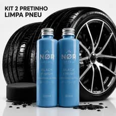 Kit 2 x Pretinho Limpa Pneu Automotivo Efeito Brilho Intenso Molhado Alto Rendimento Nor Detail