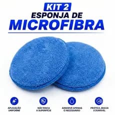 Kit 2 Espoja Aplicadora de Microfibra Para Carros/utilitários/caminhão Automotivo cera polidor - nor