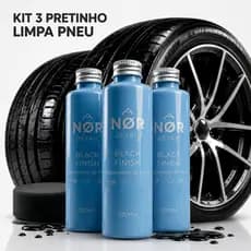 1/2/3 x Pretinho Limpa Pneu Automotivo Brilho Intenso Molhado Alto Rendimento Carro/moto NorDetail
